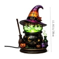 thumbnail image 3 of Witch Hat Cauldron Night Light, 11.81 x 7.09 x 1.97 In Warm LED Halloween Decor for Table Shelf Indoor Party and Holiday Gifts, 3 of 9