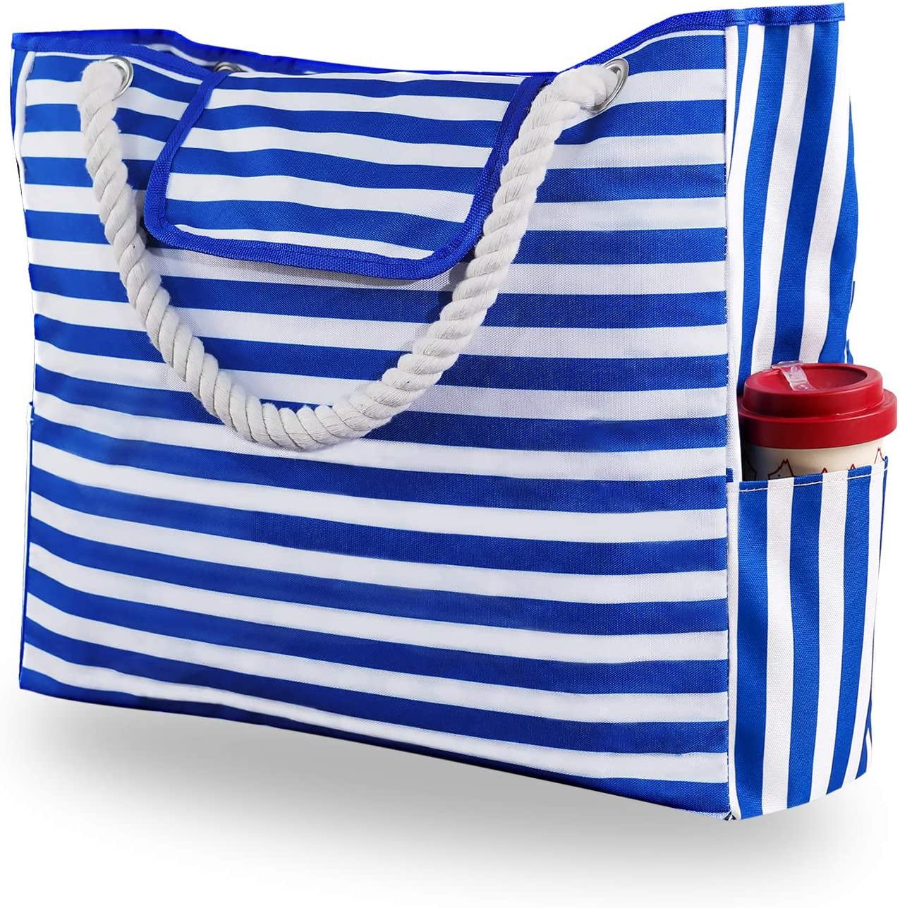 WJKB Large Beach Tote Bag Women Waterproof Canvas Tote Bag for Pool ...
