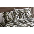 thumbnail image 3 of Chezmoi Collection Salem 3-Piece Cabin Lodge Forest Woods Comforter Set, Nature Camo Tree Leaves Printed Soft Microfiber Bedding, White, Queen, 3 of 5