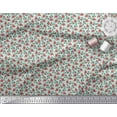 thumbnail image 2 of Soimoi Green Heavy Canvas Fabric Leaves & Bunchberry Floral Print Fabric by Yard 58 Inch Wide, 2 of 3