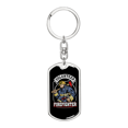 thumbnail image 1 of Volunteer Firefighter Stainless Steel or 18k Gold Premium Swivel Dog Tag Keychain, 1 of 8