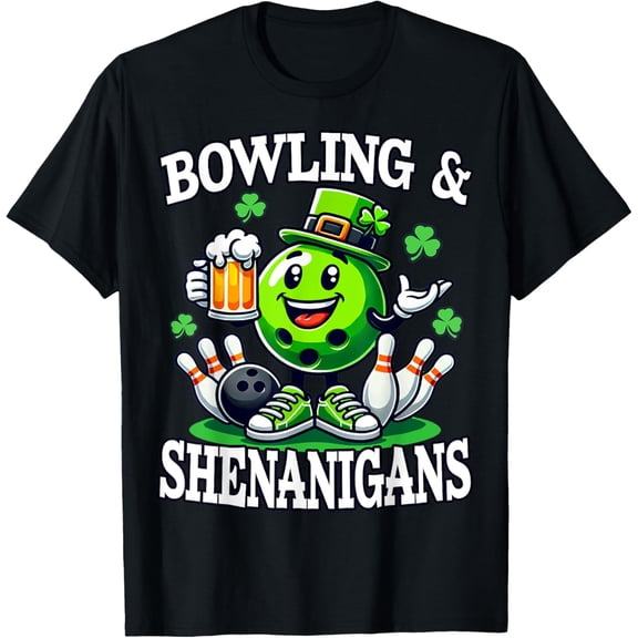 Bowling St Patrick's Day Shenanigans Bowler Funny Team T-Shirt Shirts