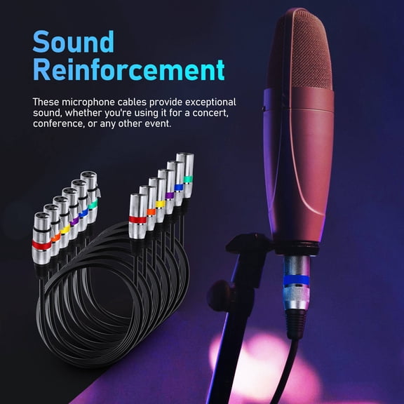 FUTUREORYY 6-Pack Balanced Male to Female Speaker Audio Cables with Protective Coating