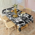 thumbnail image 3 of Black White Tie Dye Mandala Pattern Rectangle Tablecloth 60"x120",Waterproof Polyester Rectangle Table Cloth, Wipeable Spillproof Polyester Tablecloth for Dining, Camping, Indoor and Outdoor, 3 of 6