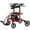 Cherry Red, variant on WalkMate 2 in 1 Rollator Walker Transport Chair for Seniors, 10'' Wheels Medical Rollator for Seniors with Paded Seat Backrest, Adjustable Handle and Detachable Footrests, Purple