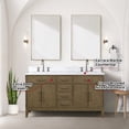 thumbnail image 6 of Laurel 60 in W Grey Oak Double Vanity, Carrara Marble Top, Faucet Set, & 28 in Mirrors, 6 of 9