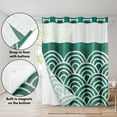 thumbnail image 3 of Americanflat 72x75 Hookless Shower Curtain - Abstract Green White Shower Curtain with Sheer Panel, Snap-In Liner, and Grommets - 100% Polyester, 3 of 8