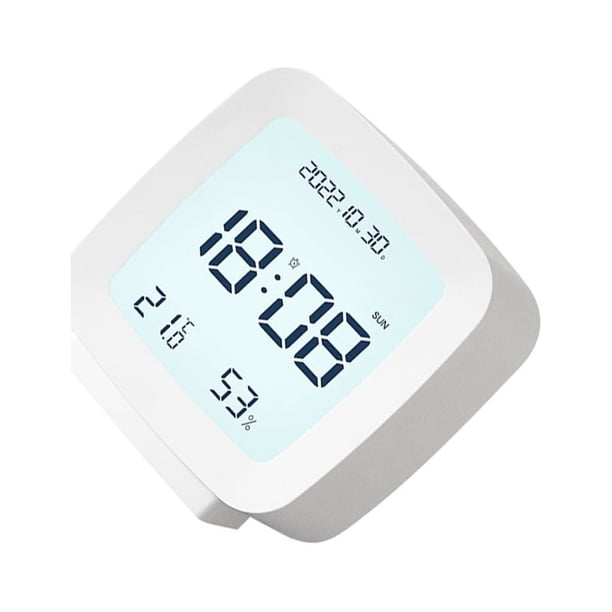 Reloj Digital ABS Ounissouiy Control de Voz LCD Blanco