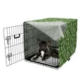 thumbnail image 5 of Floral Dog Crate Cover, Overview of Blooming White Flowers and Leaves, Easy to Use Pet Kennel Cover Small Dogs Puppies Kittens, 7 Sizes, Fern Green White, by Ambesonne, 5 of 6