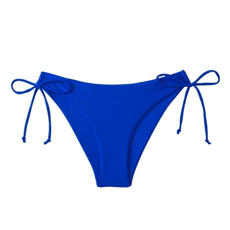 MSJUHEG Bathing Suit Bottoms for Women Swimsuit Bottoms Thong Bathing Suit Seamless Bikini Bottom Bathing Suit Bottoms Hollow Out Swimsuit Cover Up Back Swim Spaghetti Strap Boho Blue L