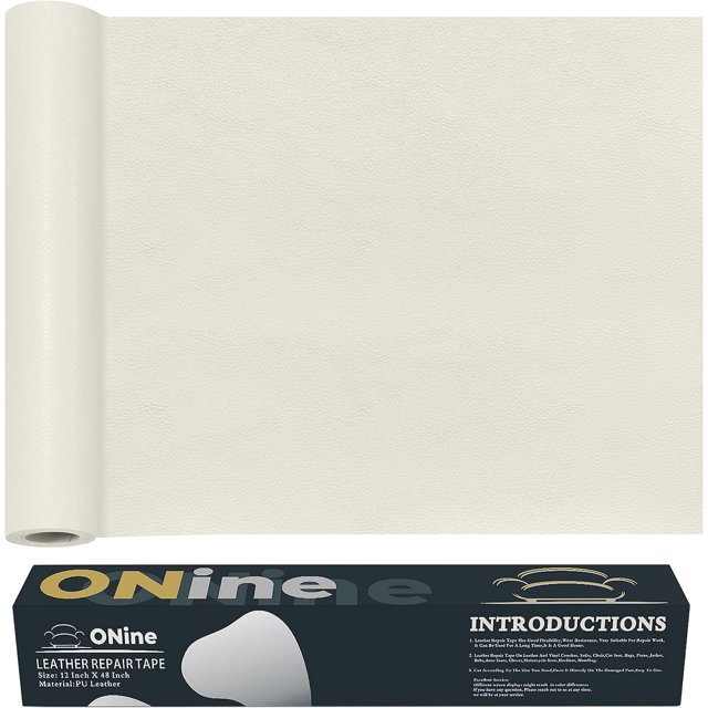 ONine Parche de reparación de cuero, cinta de reparación de cuero, parche de reparación de cuero de 3 x 60 pulgadas para muebles, kit de reparación de vinilo, parche de cuero para sofás, muebles, asie