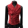 thumbnail image 2 of Joernso Casual Men Waistcoat Stand Collar Solid Color Double Breasted Slim Fit Vest for Working, 2 of 7