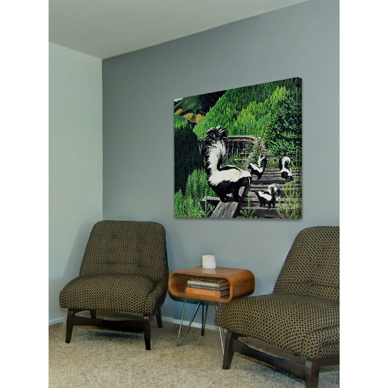 MARM8994 Skunk Family Painting Print - 32x32 Canvas - Walmart.com