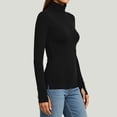 thumbnail image 6 of Chiccall Women's Turtleneck Long Sleeve Base Layer Top, Stretchy Slim Fit Thermal Shirt with Thumb Holes for Fall Winter Layering, 6 of 10