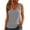 Gray, variant on Summer Tank Tops for Women Fashion Spring Summer Solid Color Side Split V-Neck Crop Top