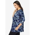 thumbnail image 3 of Jessica London Women's Plus Size Stretch Knit Keyhole Swing Tunic, 3 of 3