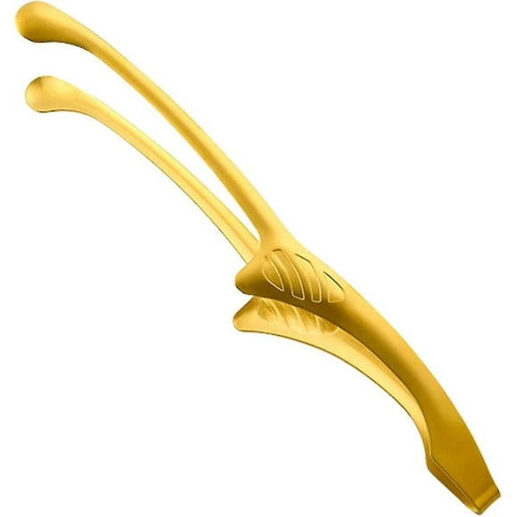 Non-slip Metal Food Tongs Easy To Use Cutlery, Barbecue, Buffet, Salad, Cooking, Cheese, Bread, Steak, Baking Cookware (gold) (1pcs)