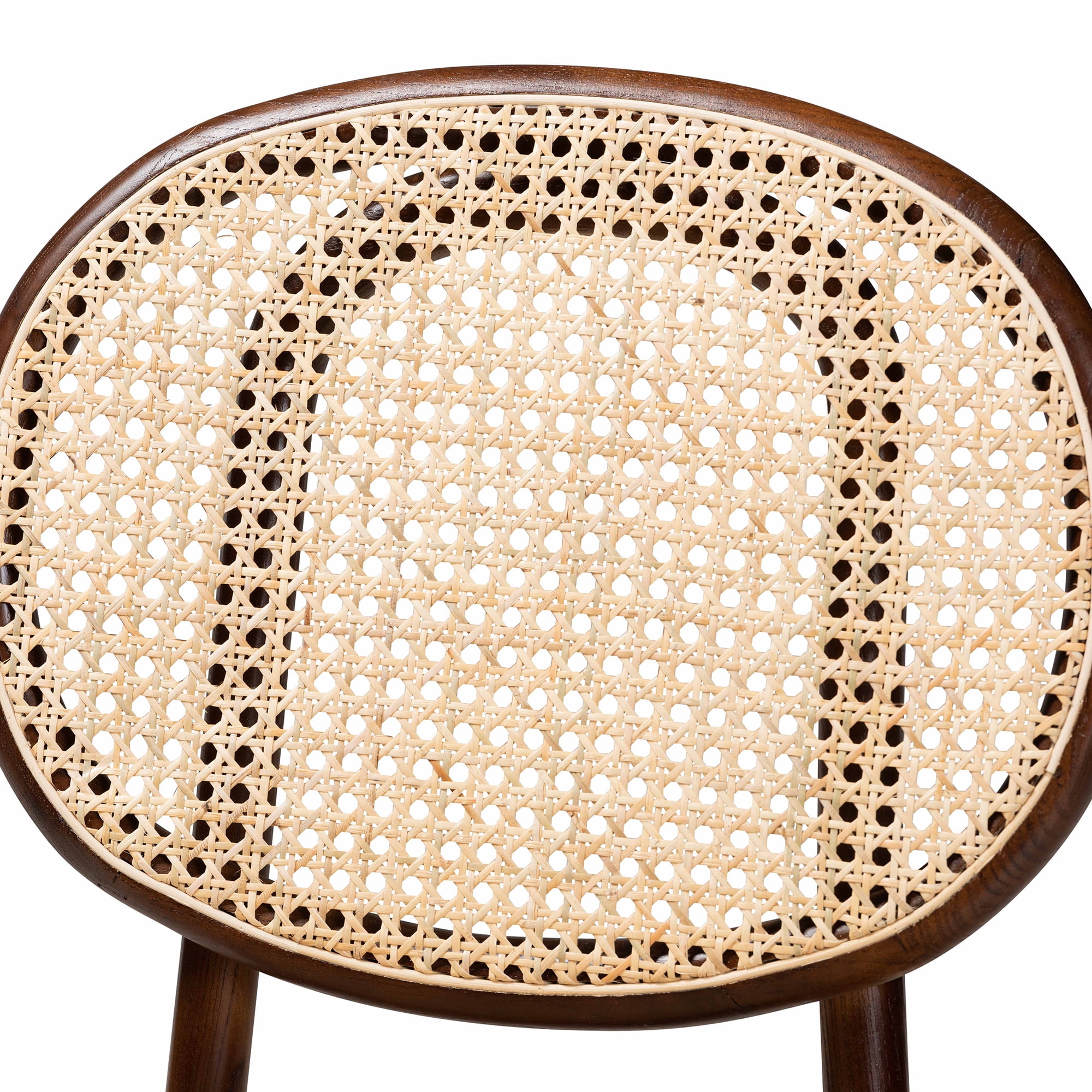 Baxton Studio Garold Dining Chair, Set of 2, Beige and Walnut Brown