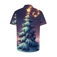 thumbnail image 4 of JURANMO Vacation Deals Mens Christmas Tree Shirts Casual Button Down Hawaiian Shirts Xmas Funny Short Sleeve Tops Tropical Vacation Holiday Beach Shirt Blue L, 4 of 6