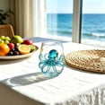 thumbnail image 4 of Artisanal Blue Ringed Octopus Glassware, 3D Octopuses Stemless Glasses, Handcrafted Marine Animal Bar Glass, Coastal Home Decor Gift for Ocean Lovers, 4 of 4