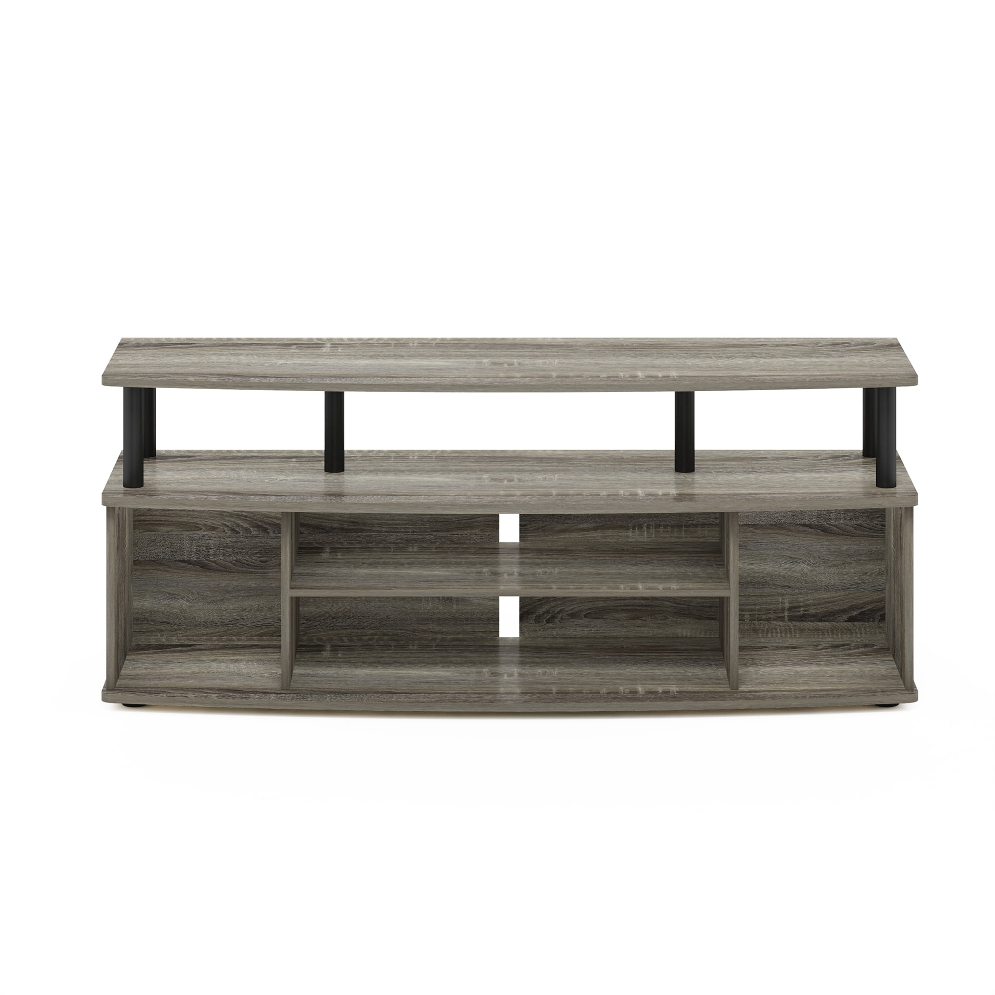 Furinno JAYA Large Entertainment Center Hold up to 55-IN TV, French Oak/Black