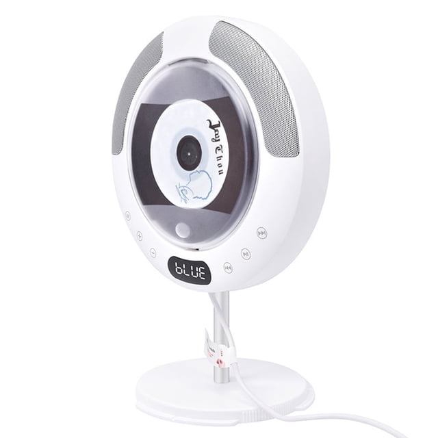 MEGICOT Lecteur CD Mural Bluetooth 5.0 avec Haut-Parleurs à Commutateur à Tirage Intégrés, Baladeur de Musique MP3 Portable avec Support Spécial, Couvercle Antipoussière, Télécommande, Prend en Charge la Lecture aux Disques FM USB Flash