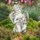 thumbnail image 3 of Artesanías de estatua de jardín de ángel con escultura de jardín de alas para inauguración de la casa de escritorio Ángel abraza a la ardilla Zulema Ángel escultura, 3 of 8