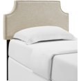 Laura Linen Fabric Upholstered Full Size Headboard with Nailhead Trim