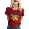 thumbnail image 6 of Bainana Casual Short Sleeve T Shirt For Women Graphic Print Short Sleeve Crew Neck Tee Top Fashion Loose Fit Ladies Female Festival Party Wear Wine Size Xxxl, 6 of 7