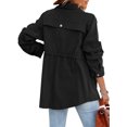 thumbnail image 3 of Langwyqu Spring Fall Women Turn-Down Collar Casual Jacket Zipper Coat With Pocket, 3 of 4