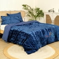 thumbnail image 6 of DecorAvenue Ultra-Luxe Crushed Velvet Duvet Cover Set, Boho Bedding Comforter Donna Cover Set, Over Size 3 Pieces Set 1 Comforter Cover and 2 Pillow Shams Royal Blue Color, 6 of 6