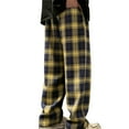 thumbnail image 5 of hotojiny Plaid Pajama Pants Men Fashion Wide Leg Lounge Sleep Pants Soft Drawstring Trousers with Pockets Streetwear S-3XL, 5 of 5