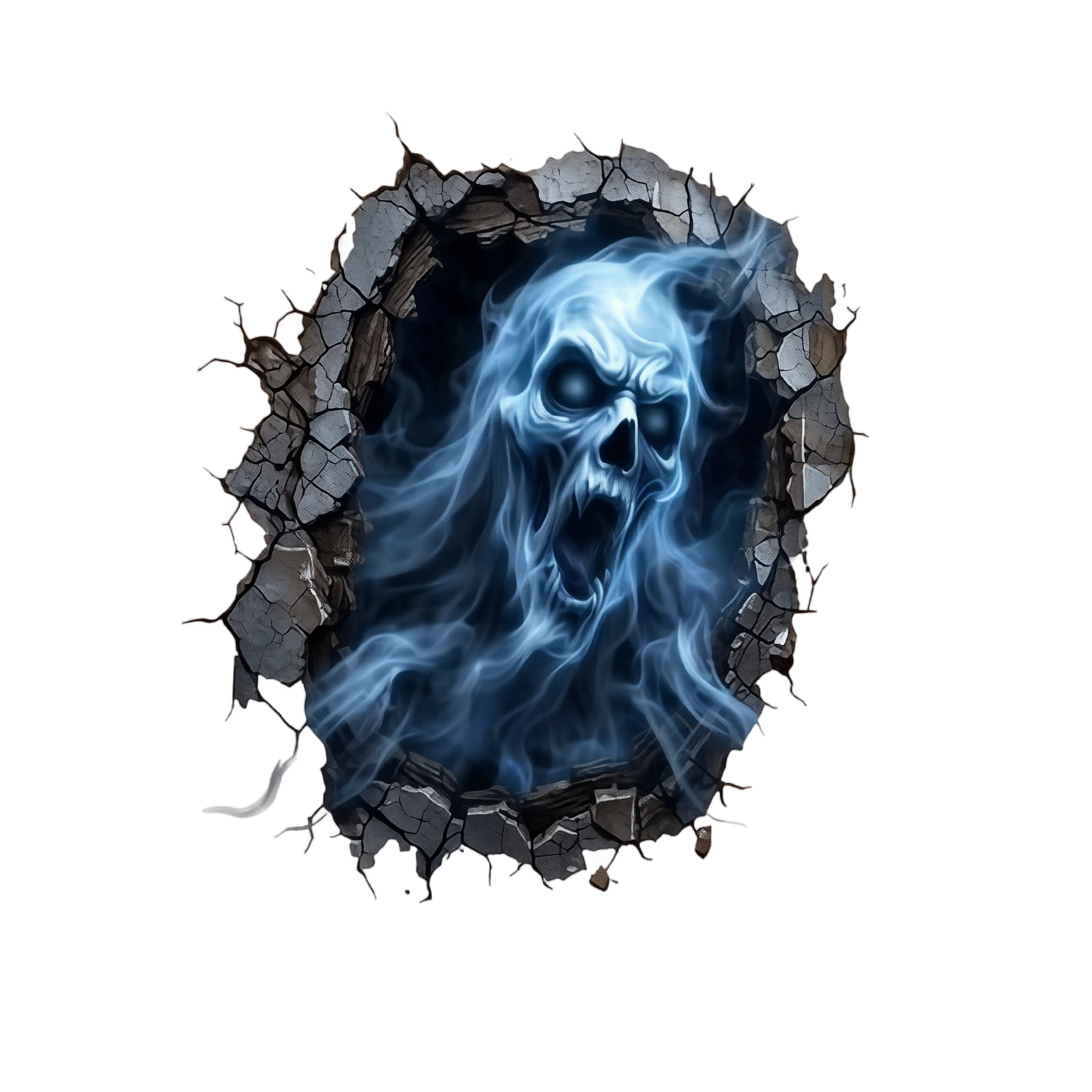 Halloween Break-In Wall Decal 3D Vinyl Sticker for Door Wall Window Party Display and Seasonal Home Decoration