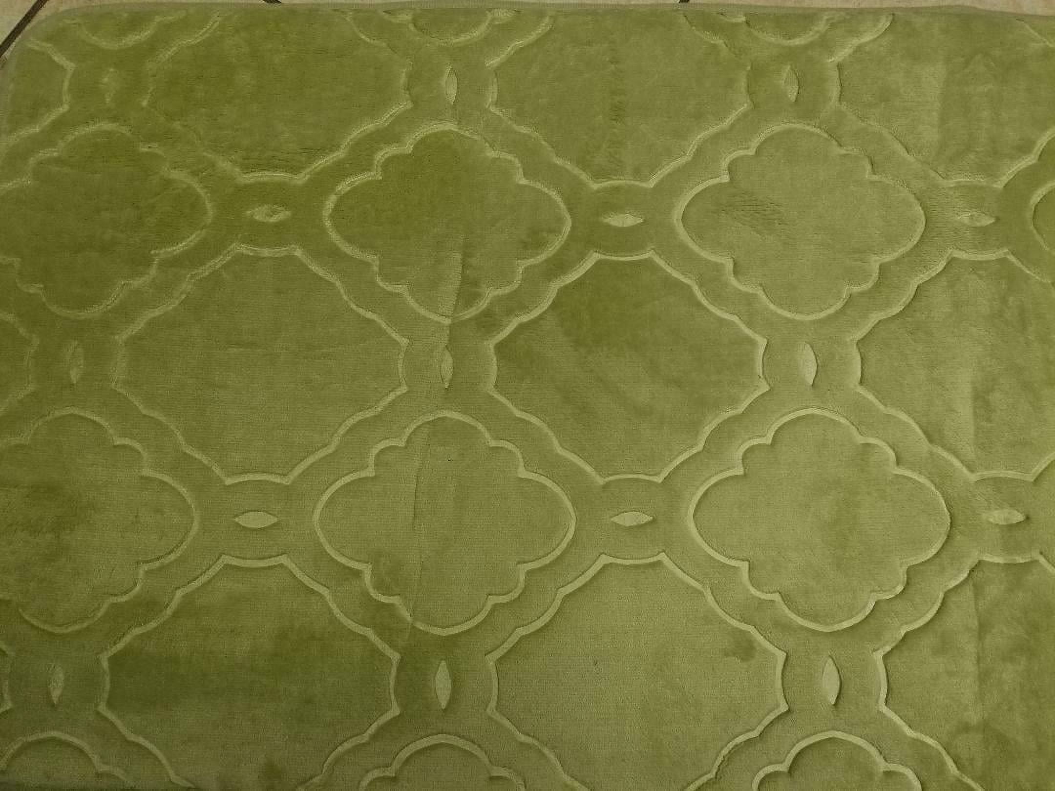 Complete Bathroom Set 7PC Rock Sage Super Soft Memory Foam 1 Bath Mat, 1 Contour Non Slip , 1 Lid Cover with Matching + Ceramic Accesories Set For Bathroom