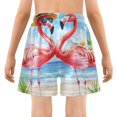 thumbnail image 5 of joogoo Flamingo Summer Flower Boys Swim Trunks Beach Swimsuit Shorts Boxer 12-13Y, 5 of 8
