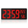 thumbnail image 1 of Reloj digital con pantalla grande, reloj de pared digital grande con temperatura y humedad, reloj de pared digital con números LED para dormitorio, oficina, lectura clara para personas mayores, 1 of 7