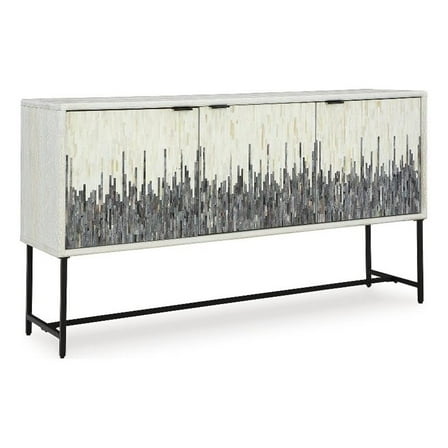 Bowery Hill Wood Contemporary White & Gray Finish Accent Cabinet