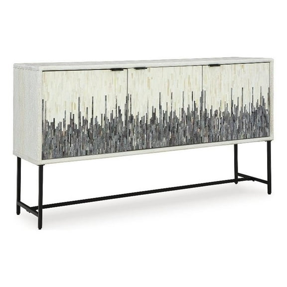 Bowery Hill Wood Contemporary White & Gray Finish Accent Cabinet