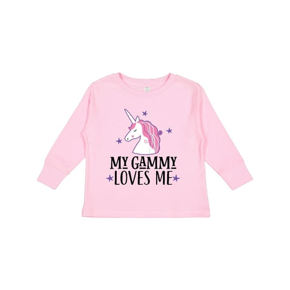 Inktastic My Gammy Loves Me Unicorn Girls Long Sleeve Toddler T-Shirt