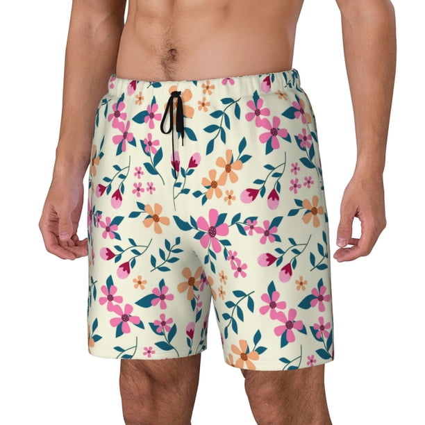 Fotbe Cute Flower Traje de Baño para Hombre – Shorts de Natación de Secado Rápido con Forro y Bolsillos-X-Large