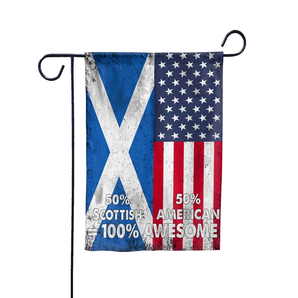 Flag American Half Scottish Flag Scottish American Friendship Scotland U.S.A Patriotic Proud House Flag, Double-Sided Decorative Outdoor Flag, Polyester Yard Flag 29.5 x 39.5 in