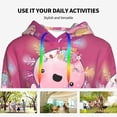 thumbnail image 4 of Lsque Cute Pink Axolotl A Pattern Casual Women's Hoodie,Hooded Sweatshirt with Kangaroo Pocket,Pullover Hoodie with Eye-catching Drawstrings-Medium, 4 of 7