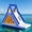 15 FT White & Blue & Yellow, variant on Jocisland 10L×2.6W×4H ft Inflatable Pontoon Water Slide with Climbing Handle, White & Blue, Outdoor Waterfall Slide for Adults & Kids