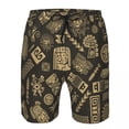 thumbnail image 2 of Men's Beach Short Swim Shorts Ancient Maya Pattern Surfing Sport Board Shorts Swimwear, 2 of 6