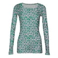 thumbnail image 5 of Long Sleeve Knit Tops for Women Floral Ribbed Tunic Shirts Casual Slim Fit Fall Pullover Tops, 5 of 5