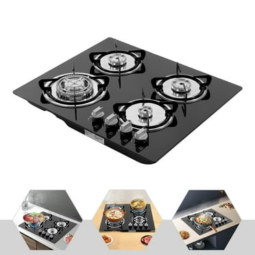 4-Burner Gas Stove Built-in Stove Countertop NG/LPG Stovetop Electronic Pulse Ignition