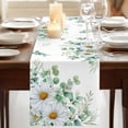 thumbnail image 3 of Table Runners 90 Inches Long Dress Scarves, Eucalyptus Leaves Farmhouse Coffee/Dining/Kitchen Table Runner for Living Room, Daisy Spring Floral Botanical Watercolor 13x90 Inch, 3 of 9