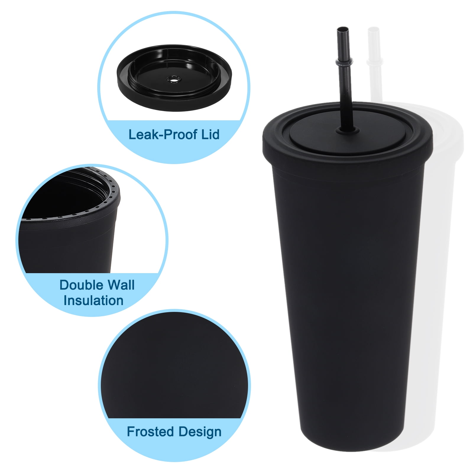 Couvercle Étanche Stanley Cup 40 Oz - 2 Pièces Avec Pailles Amovibles - Anti-Fuite Et Portable