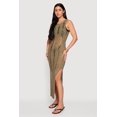 thumbnail image 2 of Women's Crochet Shadow Stripe Side Slit Maxi Dress, 2 of 3