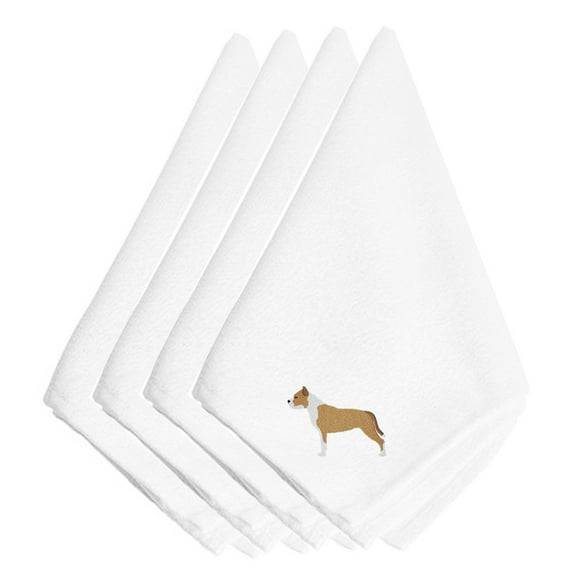Staffordshire Bull Terrier Embroidered Napkins Set of 4